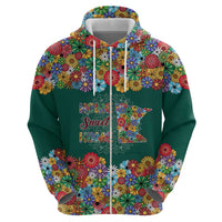Home Sweet Home Minnesota Flower Xmas Christmas Zip Hoodie Xmas Holiday Patterns - Wonder Print Shop