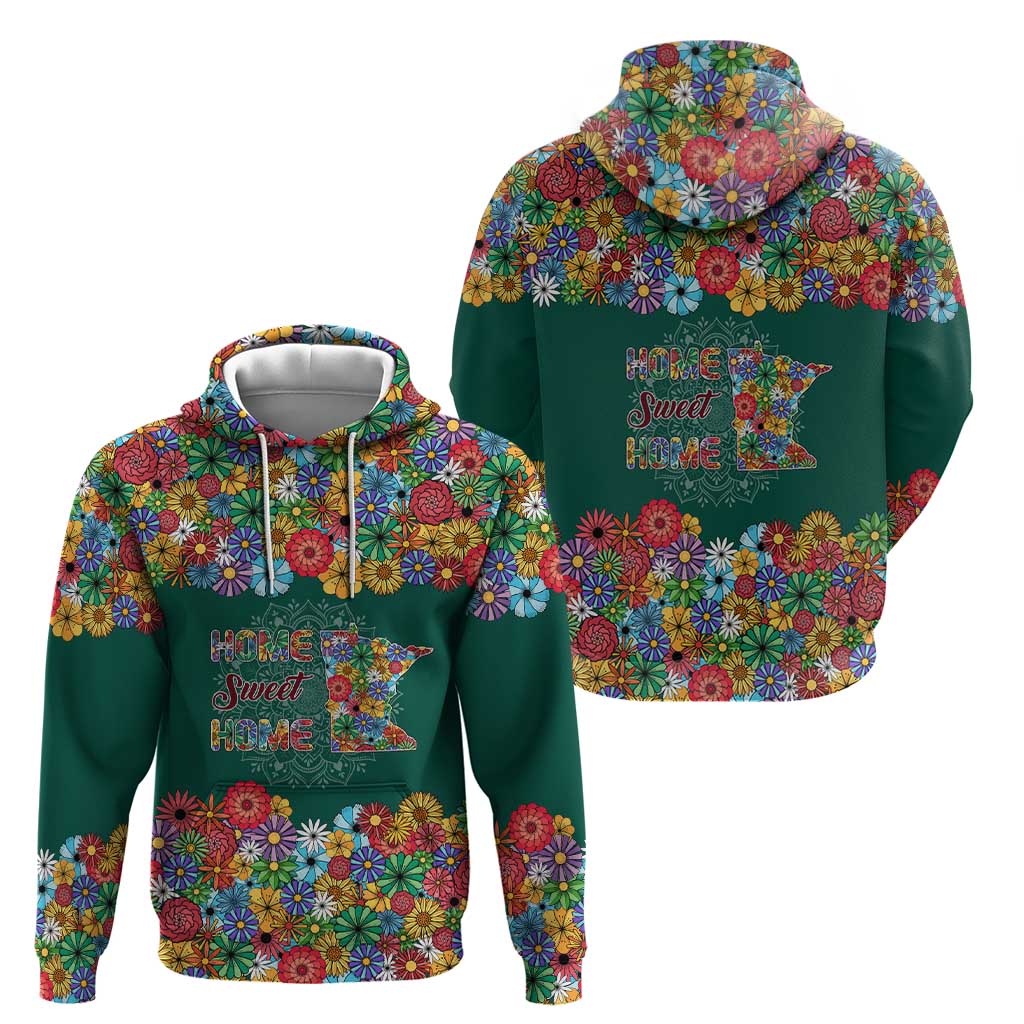 Home Sweet Home Minnesota Flower Xmas Christmas Zip Hoodie Xmas Holiday Patterns - Wonder Print Shop