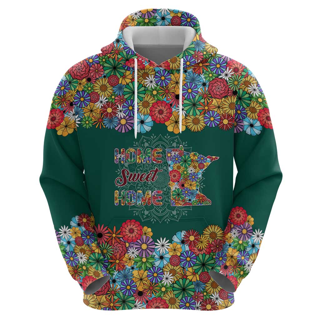 Home Sweet Home Minnesota Flower Xmas Christmas Zip Hoodie Xmas Holiday Patterns - Wonder Print Shop