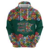 Home Sweet Home Minnesota Flower Xmas Christmas Zip Hoodie Xmas Holiday Patterns - Wonder Print Shop