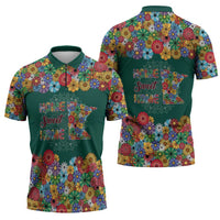 Home Sweet Home Minnesota Flower Xmas Christmas Zipper Polo Shirt Xmas Holiday Patterns - Wonder Print Shop