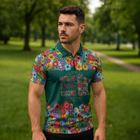 Home Sweet Home Minnesota Flower Xmas Christmas Zipper Polo Shirt Xmas Holiday Patterns - Wonder Print Shop