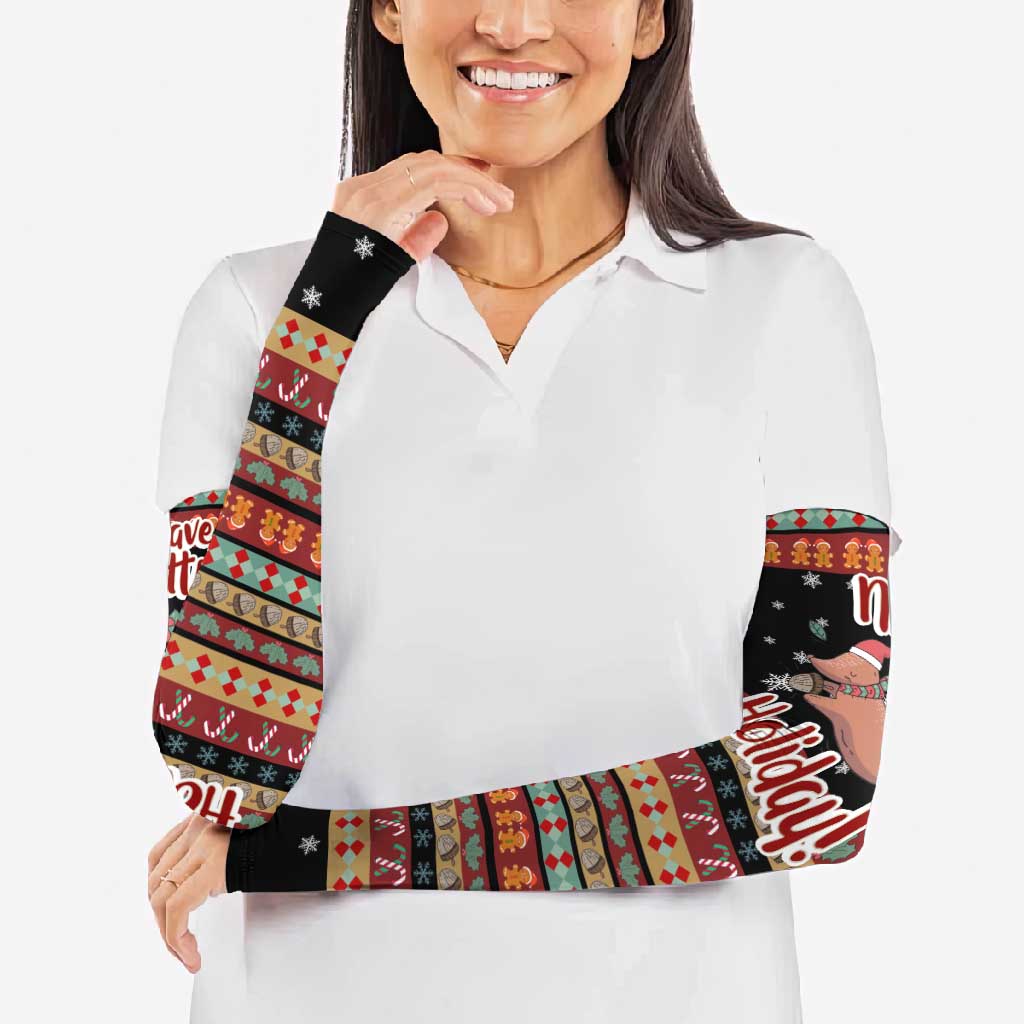 Have A Nutty Holiday Christmas Arm Sleeves Xmas Holiday Patterns - Wonder Print Shop