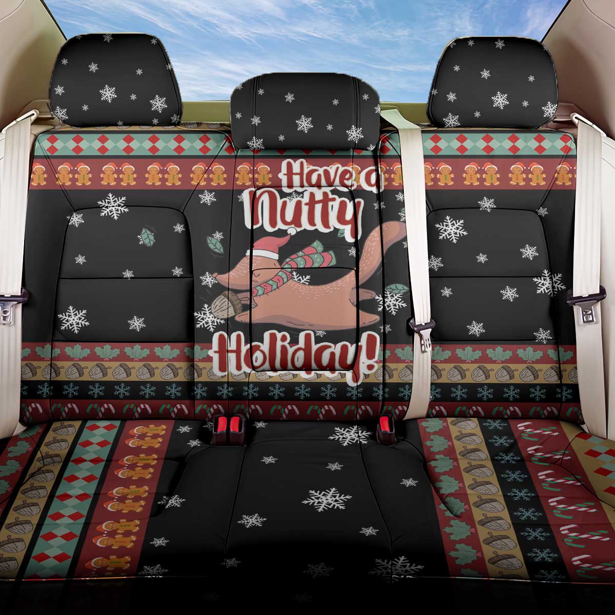 Have A Nutty Holiday Christmas Back Car Seat Cover Xmas Holiday Patterns - Wonder Print Shop