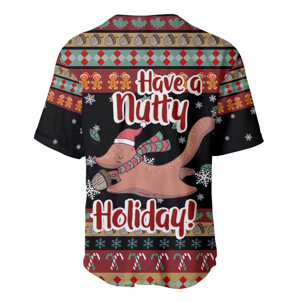 Have A Nutty Holiday Christmas Baseball Jersey Xmas Holiday Patterns - Wonder Print Shop