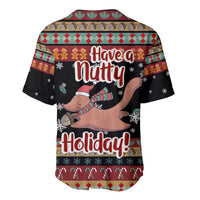 Have A Nutty Holiday Christmas Baseball Jersey Xmas Holiday Patterns - Wonder Print Shop