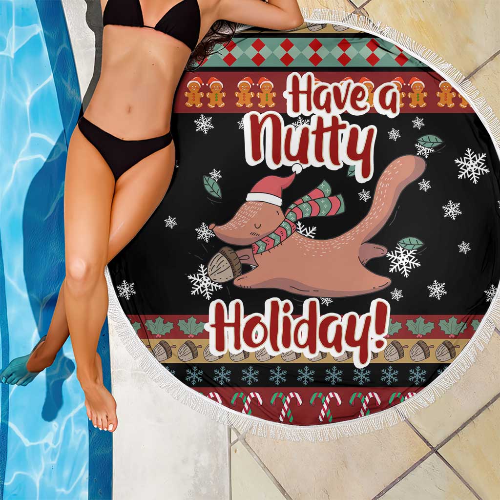 Have A Nutty Holiday Christmas Beach Blanket Xmas Holiday Patterns - Wonder Print Shop