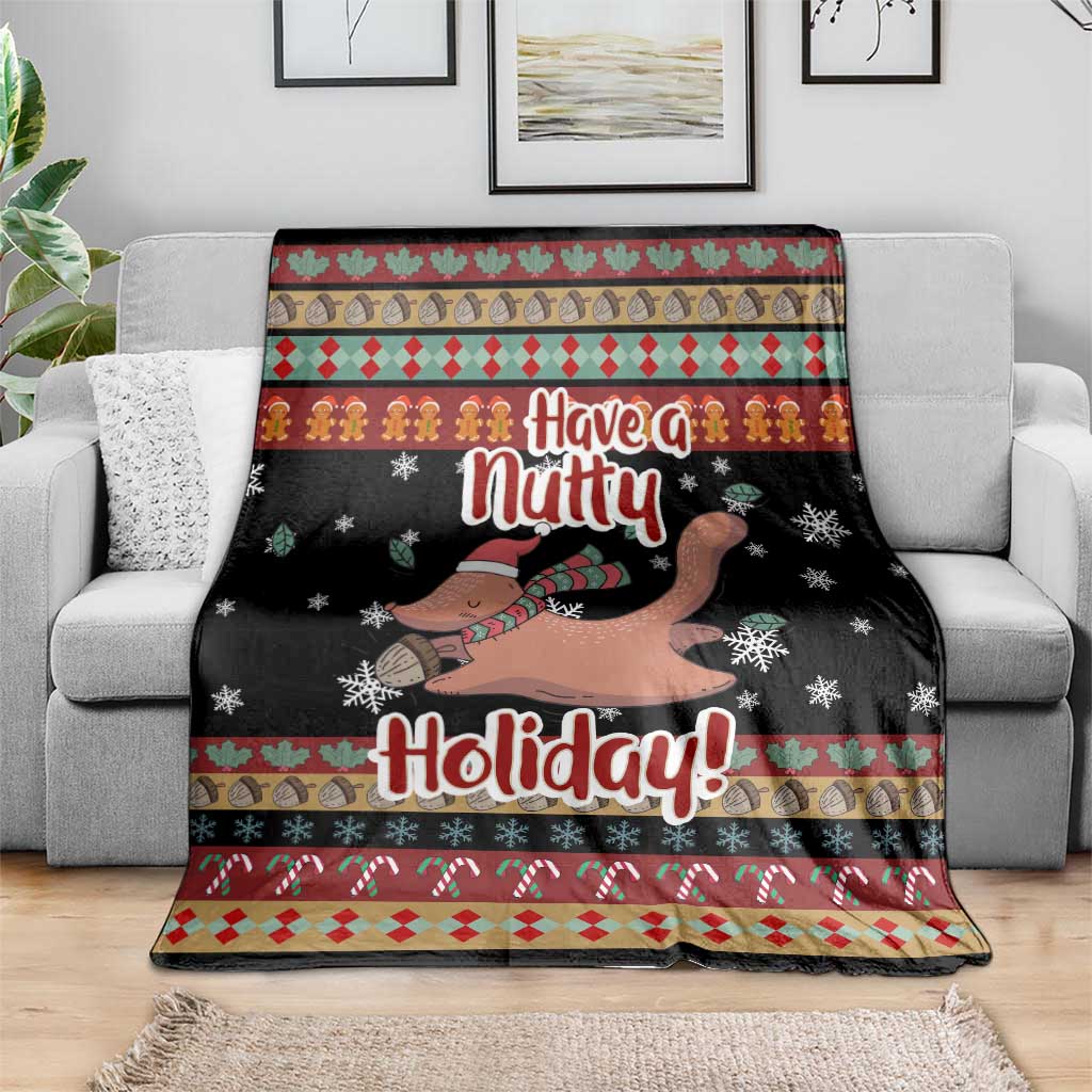 Have A Nutty Holiday Christmas Blanket Xmas Holiday Patterns - Wonder Print Shop