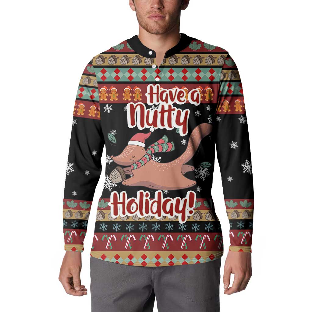 Have A Nutty Holiday Christmas Button Sweatshirt Xmas Holiday Patterns - Wonder Print Shop