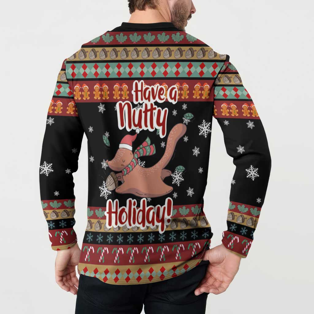 Have A Nutty Holiday Christmas Button Sweatshirt Xmas Holiday Patterns - Wonder Print Shop