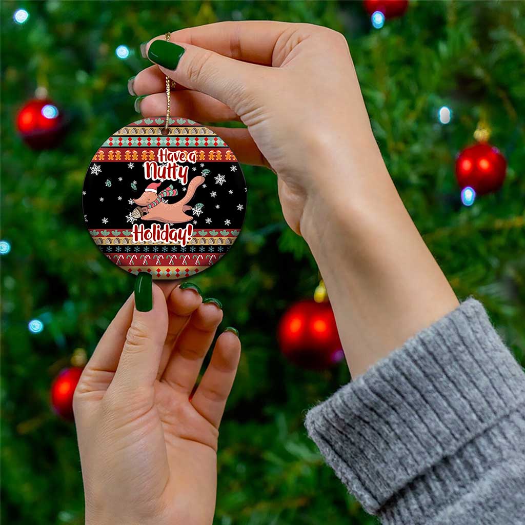 Have A Nutty Holiday Christmas Ceramic Ornament Xmas Holiday Patterns - Wonder Print Shop