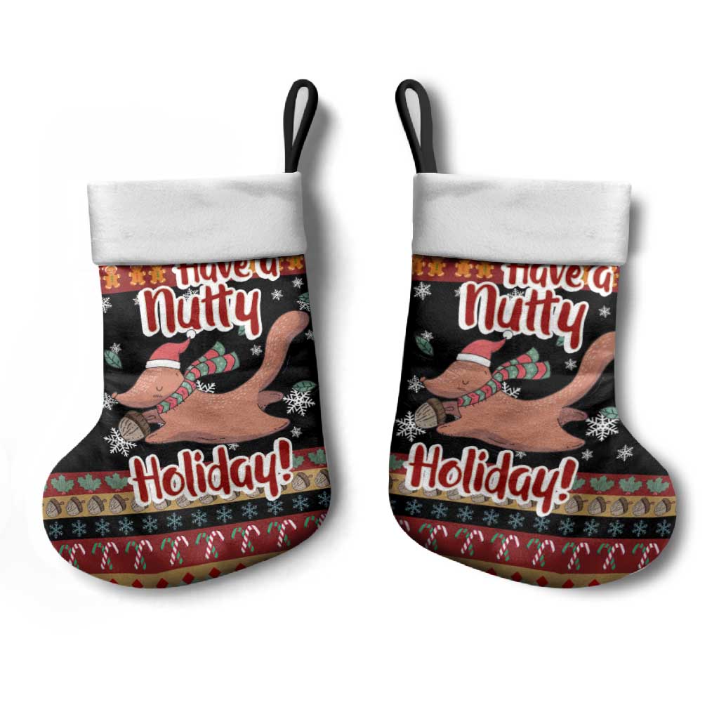 Have A Nutty Holiday Christmas Stocking Xmas Holiday Patterns - Wonder Print Shop