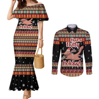 Have A Nutty Holiday Christmas Couples Matching Mermaid Dress and Long Sleeve Button Shirt Xmas Holiday Patterns - Wonder Print Shop