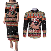 Have A Nutty Holiday Christmas Couples Matching Puletasi and Long Sleeve Button Shirt Xmas Holiday Patterns - Wonder Print Shop