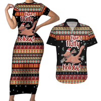 Have A Nutty Holiday Christmas Couples Matching Short Sleeve Bodycon Dress and Hawaiian Shirt Xmas Holiday Patterns - Wonder Print Shop