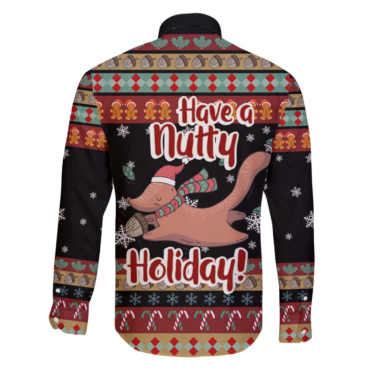 Have A Nutty Holiday Christmas Family Matching Off The Shoulder Long Sleeve Dress and Hawaiian Shirt Xmas Holiday Patterns - Wonder Print Shop