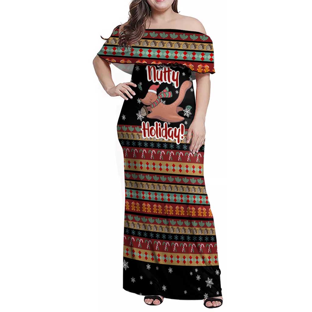 Have A Nutty Holiday Christmas Family Matching Off Shoulder Maxi Dress and Hawaiian Shirt Xmas Holiday Patterns - Wonder Print Shop