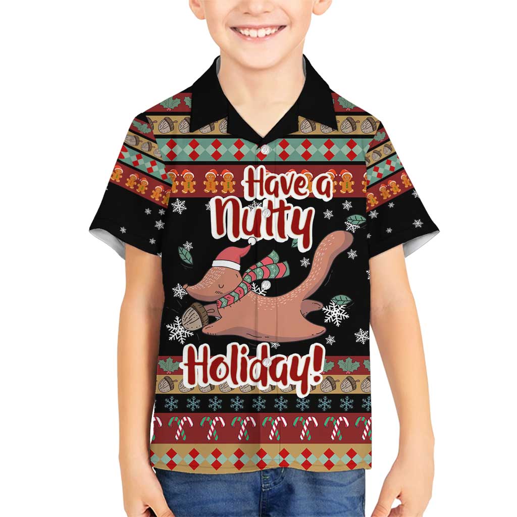 Have A Nutty Holiday Christmas Family Matching Off Shoulder Short Dress and Hawaiian Shirt Xmas Holiday Patterns - Wonder Print Shop