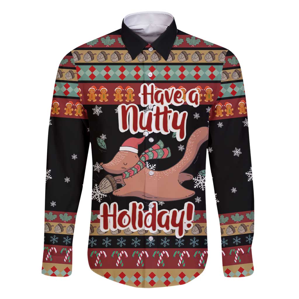 Have A Nutty Holiday Christmas Family Matching Short Sleeve Bodycon Dress and Hawaiian Shirt Xmas Holiday Patterns - Wonder Print Shop