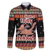 Have A Nutty Holiday Christmas Family Matching Short Sleeve Bodycon Dress and Hawaiian Shirt Xmas Holiday Patterns - Wonder Print Shop