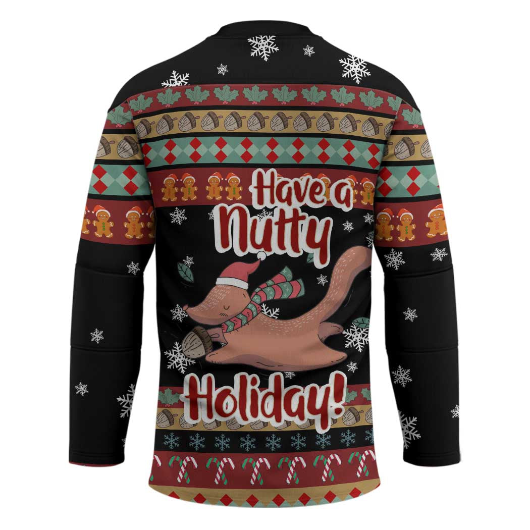 Have A Nutty Holiday Christmas Hockey Jersey Xmas Holiday Patterns - Wonder Print Shop