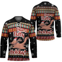 Have A Nutty Holiday Christmas Hockey Jersey Xmas Holiday Patterns - Wonder Print Shop
