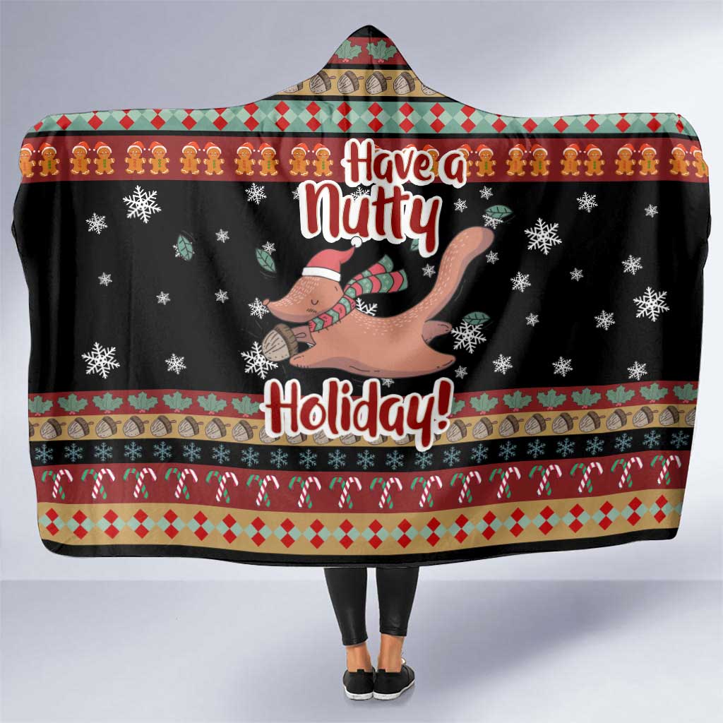 Have A Nutty Holiday Christmas Hooded Blanket Xmas Holiday Patterns - Wonder Print Shop