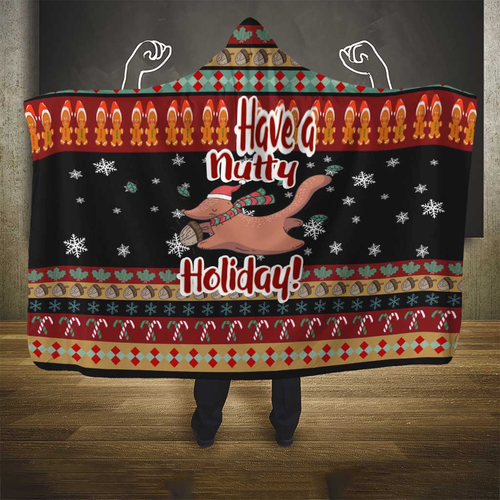 Have A Nutty Holiday Christmas Hooded Blanket Xmas Holiday Patterns - Wonder Print Shop