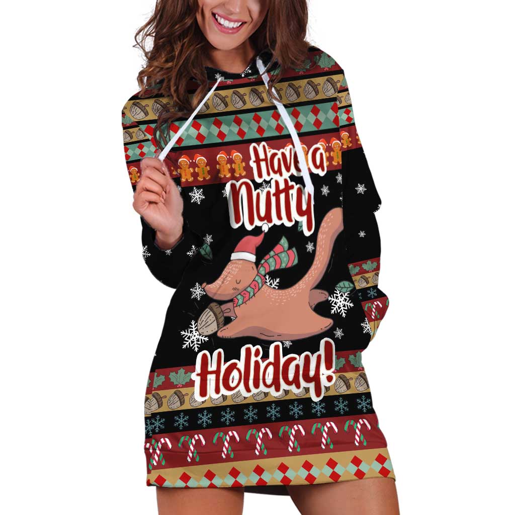 Have A Nutty Holiday Christmas Hoodie Dress Xmas Holiday Patterns - Wonder Print Shop