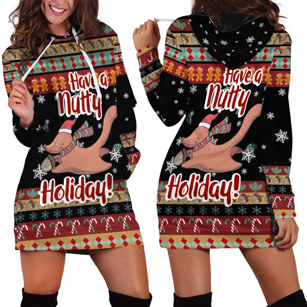 Have A Nutty Holiday Christmas Hoodie Dress Xmas Holiday Patterns - Wonder Print Shop