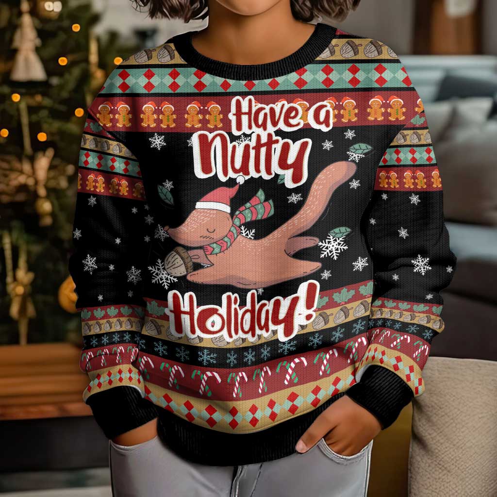 Have A Nutty Holiday Christmas Kid Ugly Christmas Sweater Xmas Holiday Patterns - Wonder Print Shop