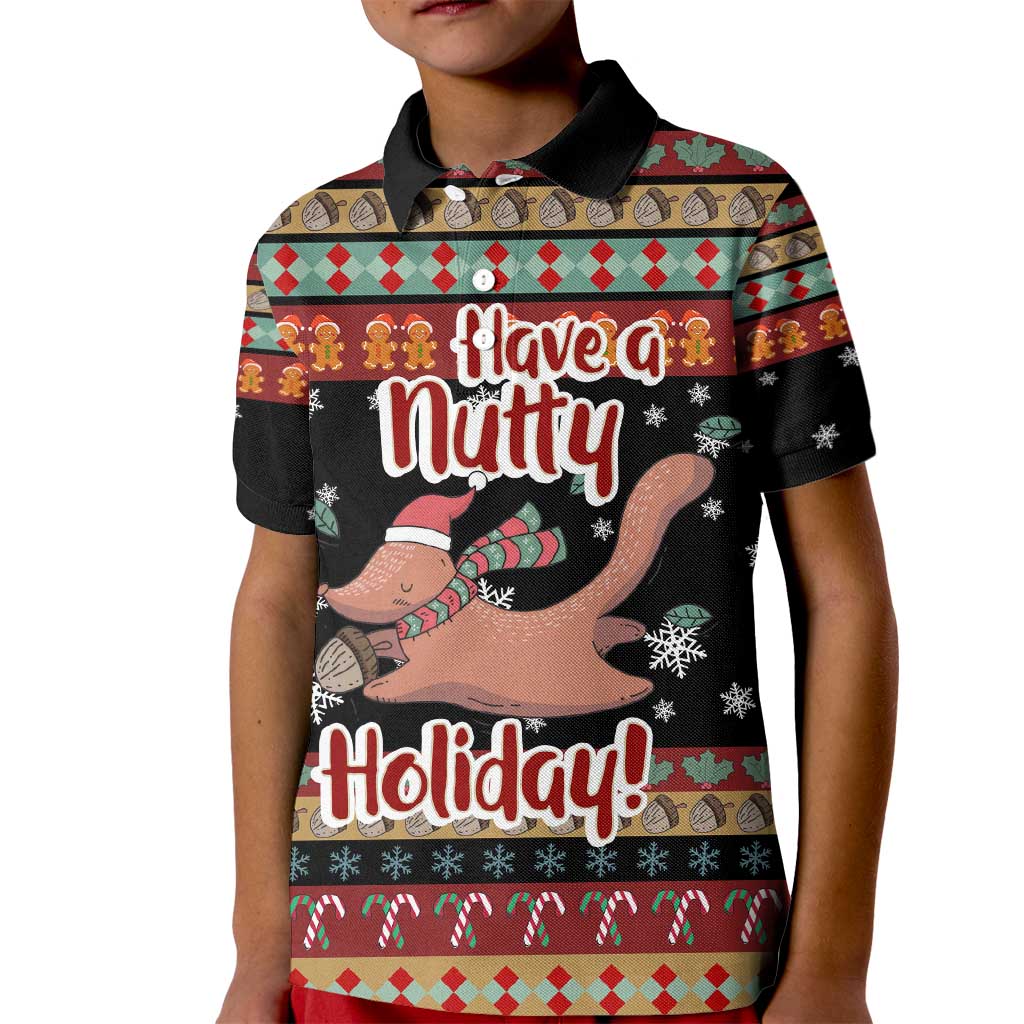 Have A Nutty Holiday Christmas Kid Polo Shirt Xmas Holiday Patterns - Wonder Print Shop