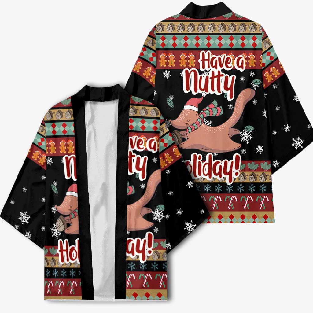 Have A Nutty Holiday Christmas Kimono Xmas Holiday Patterns - Wonder Print Shop