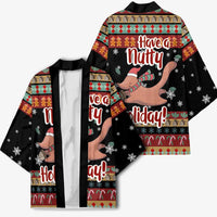 Have A Nutty Holiday Christmas Kimono Xmas Holiday Patterns - Wonder Print Shop