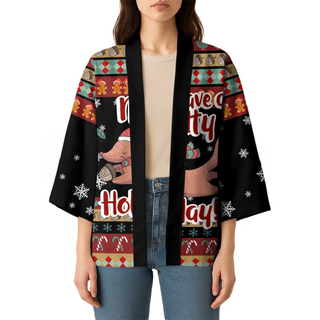 Have A Nutty Holiday Christmas Kimono Xmas Holiday Patterns - Wonder Print Shop