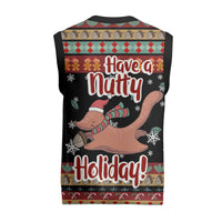 Have A Nutty Holiday Christmas Knitted V-Neck Vest Xmas Holiday Patterns - Wonder Print Shop