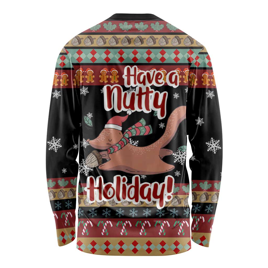 Have A Nutty Holiday Christmas Long Sleeve Shirt Xmas Holiday Patterns - Wonder Print Shop