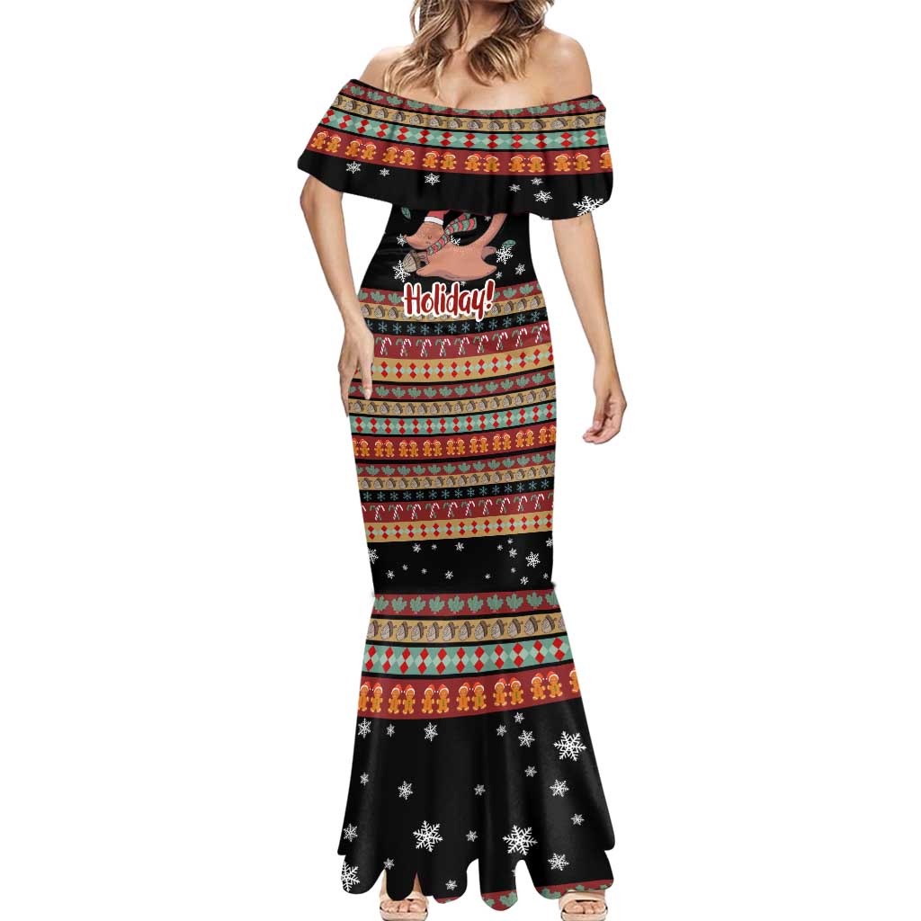 Have A Nutty Holiday Christmas Mermaid Dress Xmas Holiday Patterns - Wonder Print Shop