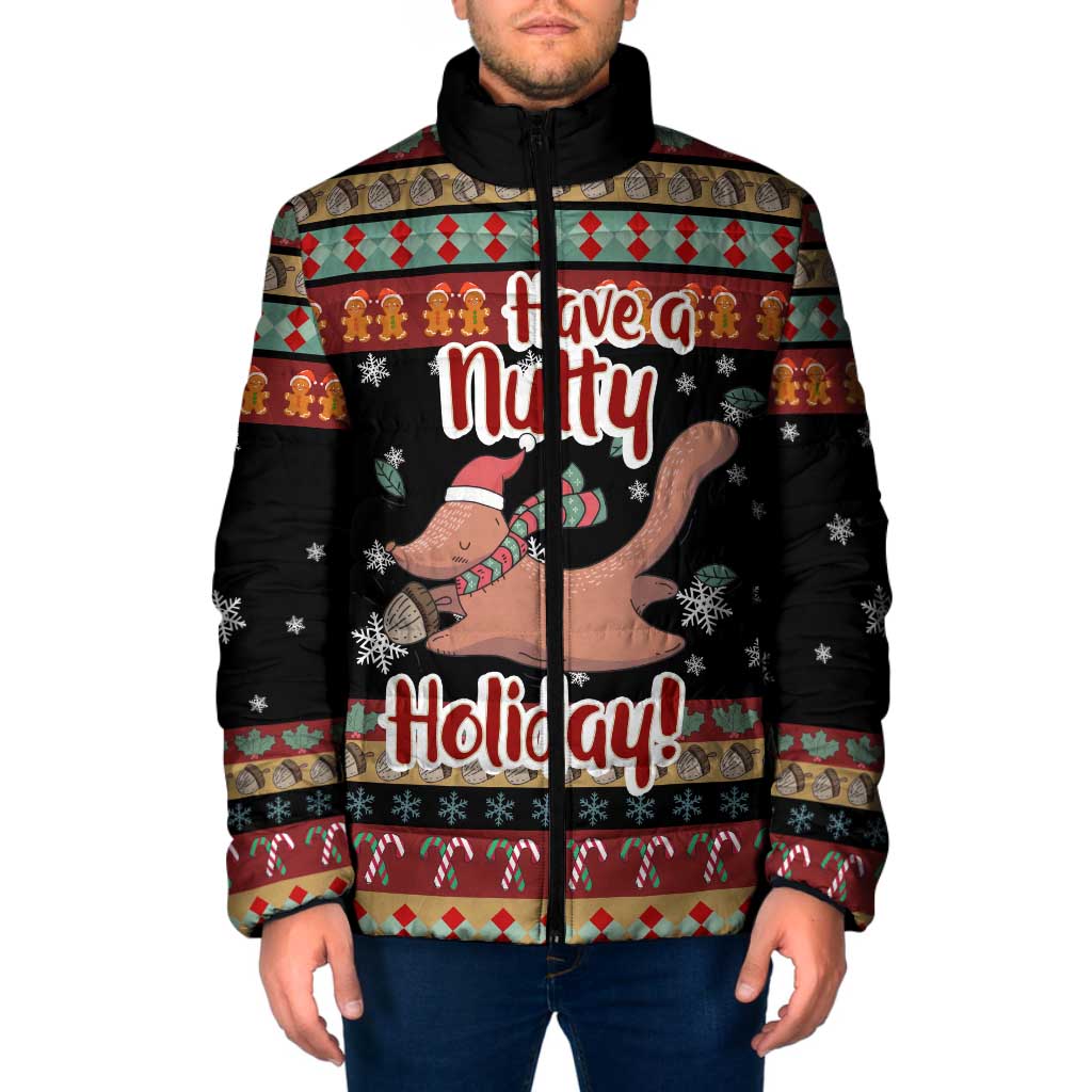 Have A Nutty Holiday Christmas Padded Jacket Xmas Holiday Patterns - Wonder Print Shop