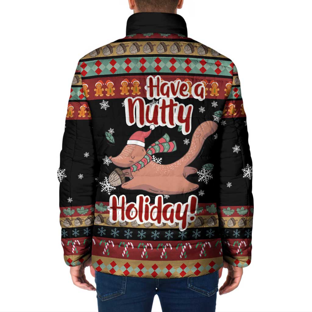 Have A Nutty Holiday Christmas Padded Jacket Xmas Holiday Patterns - Wonder Print Shop