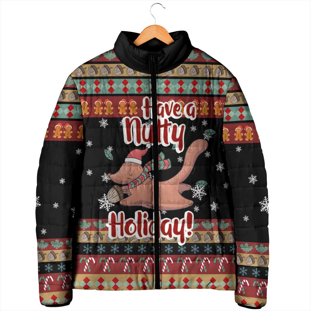 Have A Nutty Holiday Christmas Padded Jacket Xmas Holiday Patterns - Wonder Print Shop
