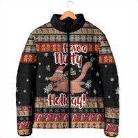Have A Nutty Holiday Christmas Padded Jacket Xmas Holiday Patterns - Wonder Print Shop