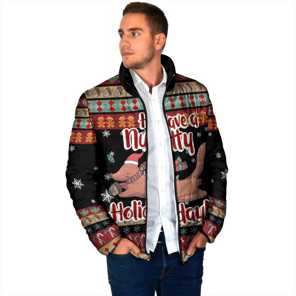 Have A Nutty Holiday Christmas Padded Jacket Xmas Holiday Patterns - Wonder Print Shop