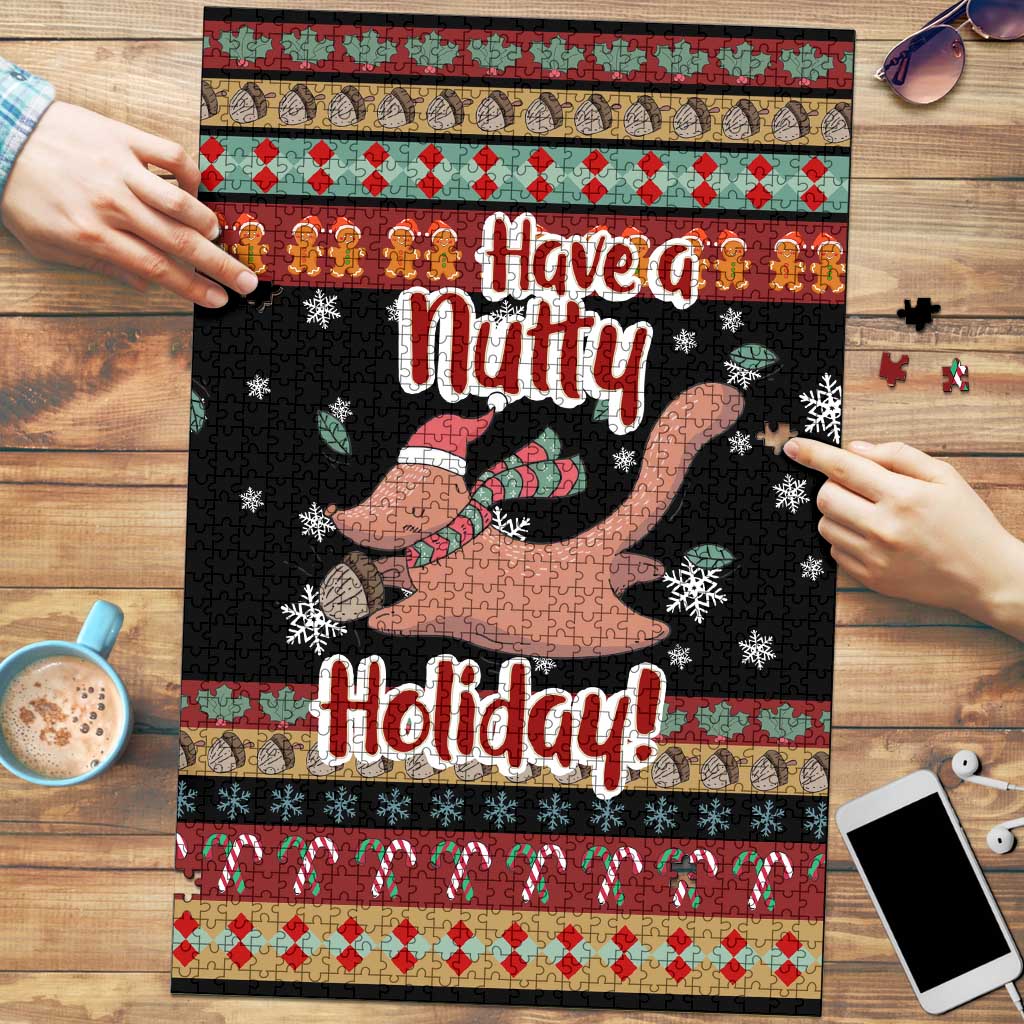 Have A Nutty Holiday Christmas Puzzle Xmas Holiday Patterns - Wonder Print Shop