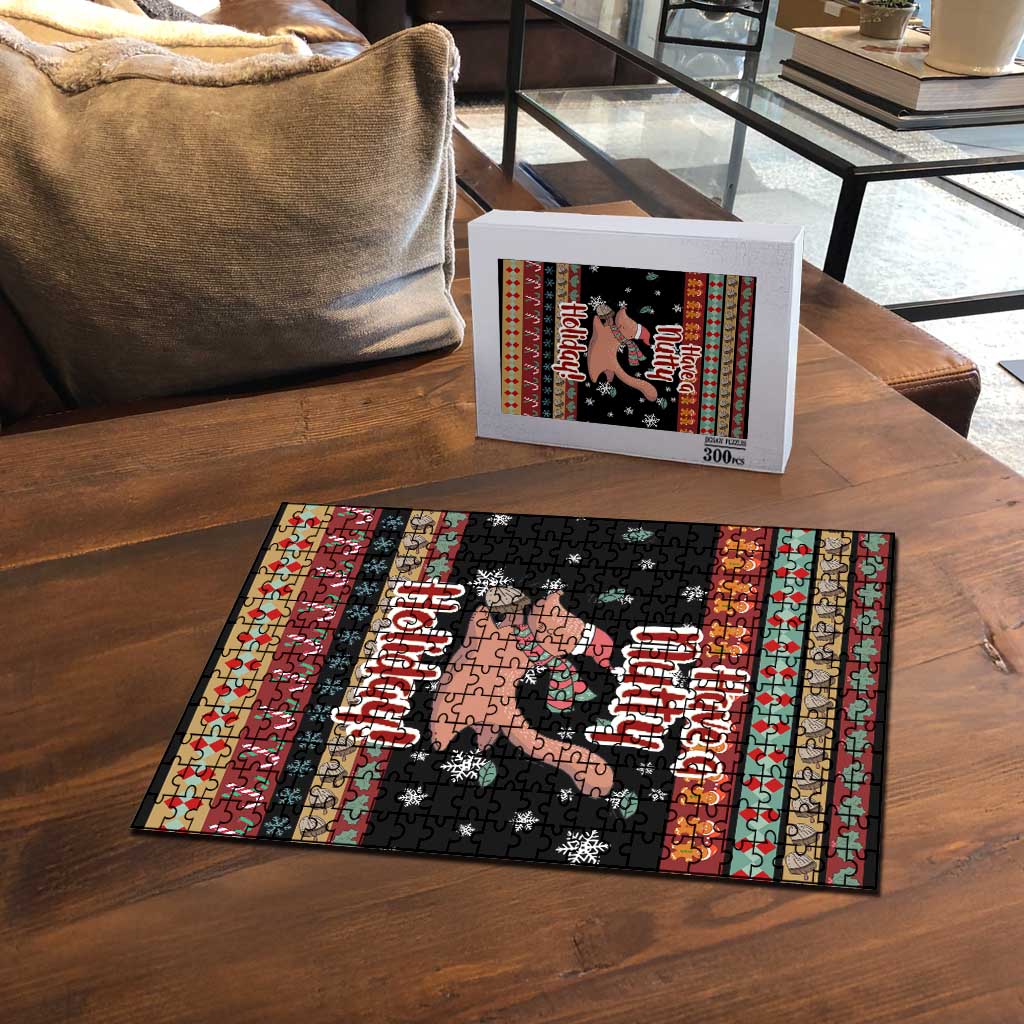 Have A Nutty Holiday Christmas Puzzle Xmas Holiday Patterns - Wonder Print Shop