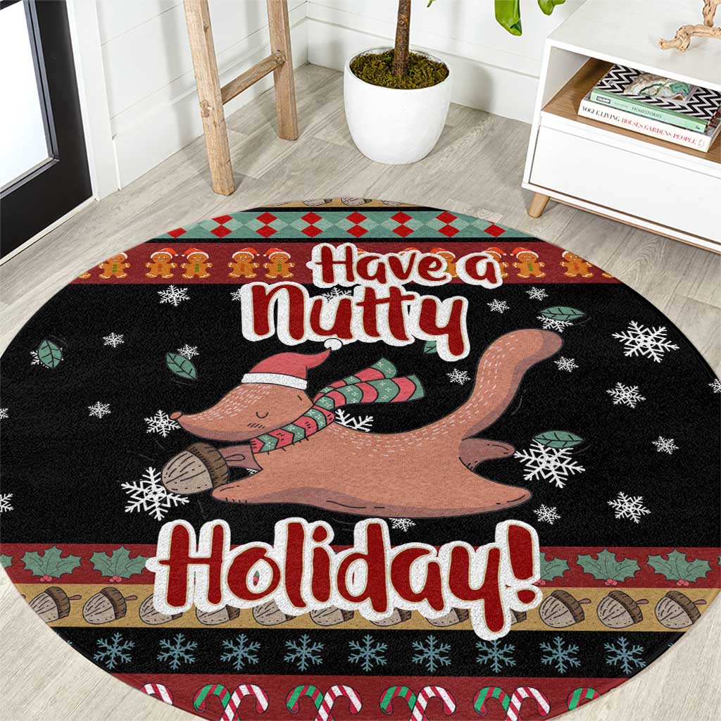 Have A Nutty Holiday Christmas Round Carpet Xmas Holiday Patterns - Wonder Print Shop