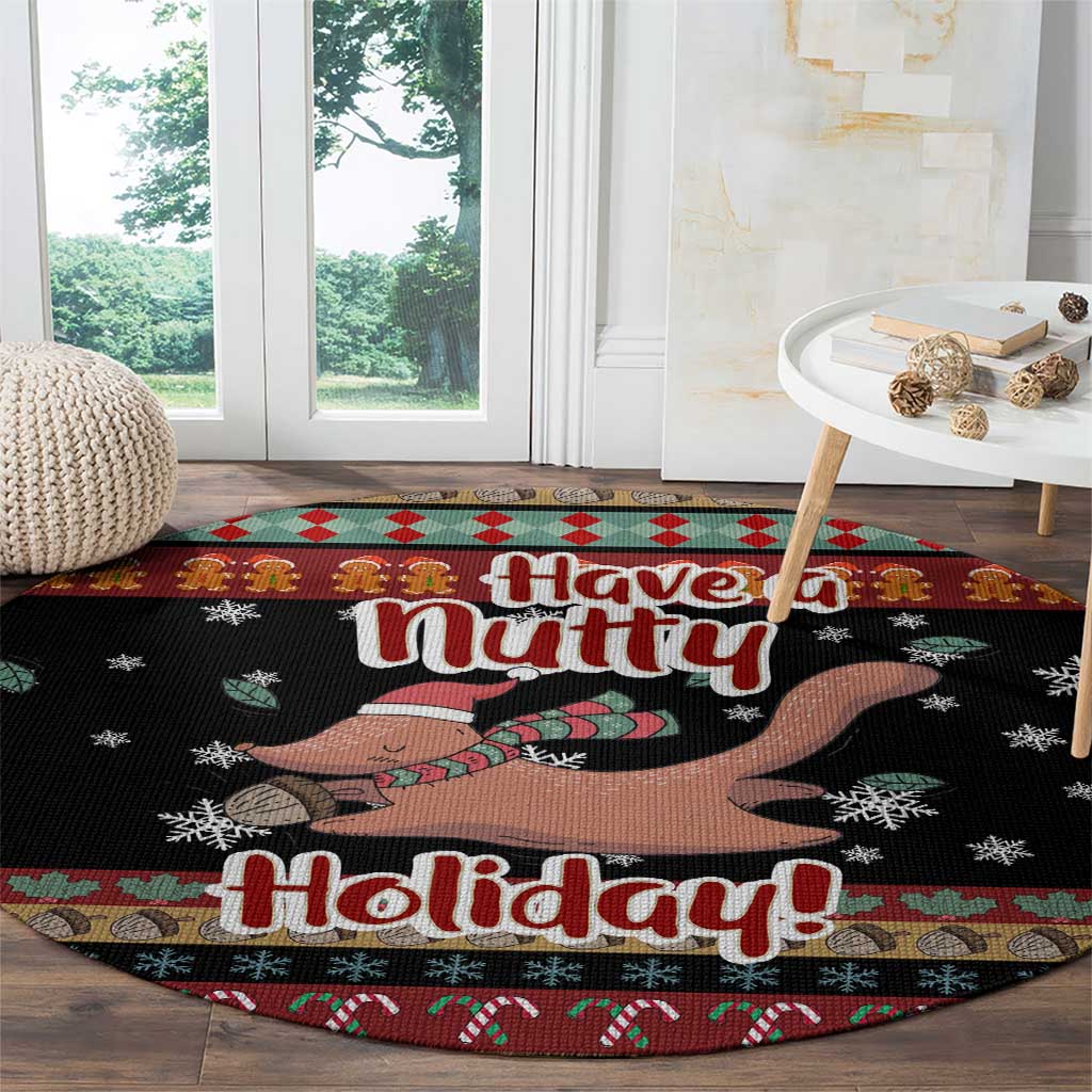 Have A Nutty Holiday Christmas Round Carpet Xmas Holiday Patterns - Wonder Print Shop