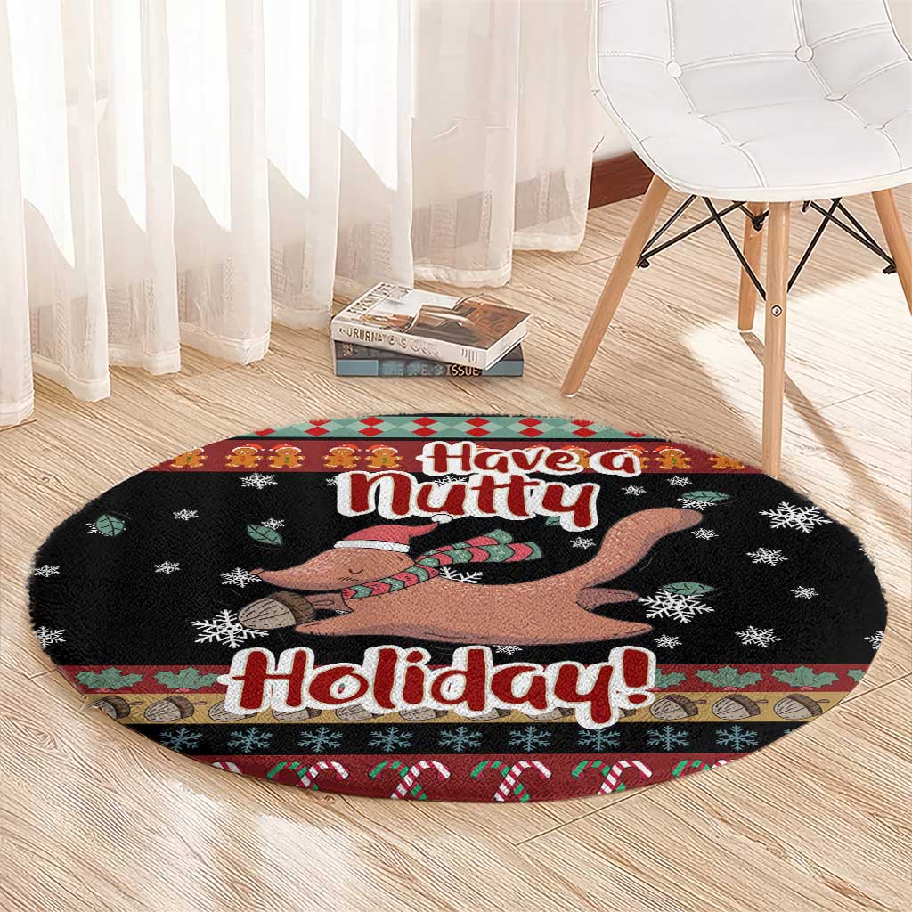 Have A Nutty Holiday Christmas Round Carpet Xmas Holiday Patterns - Wonder Print Shop