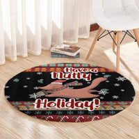Have A Nutty Holiday Christmas Round Carpet Xmas Holiday Patterns - Wonder Print Shop