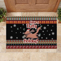 Have A Nutty Holiday Christmas Rubber Doormat Xmas Holiday Patterns - Wonder Print Shop